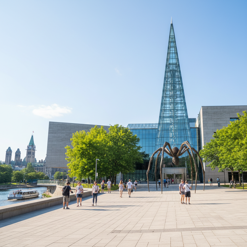 The National Gallery of Canada with its distinctive glass and granite architecture